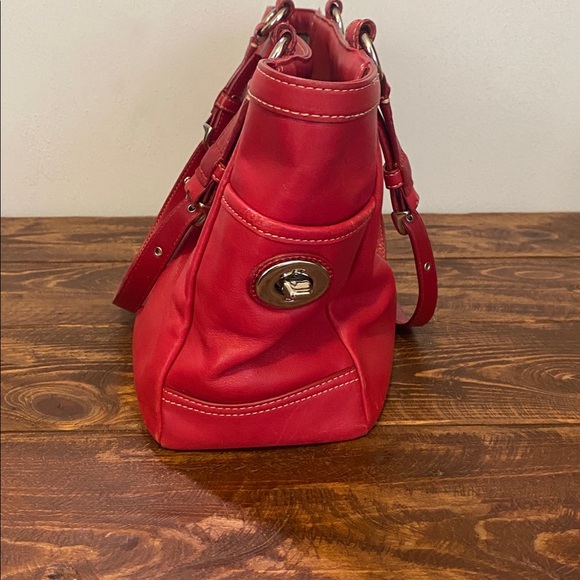 Coach Red Leather Bag - Picture 10 of 16